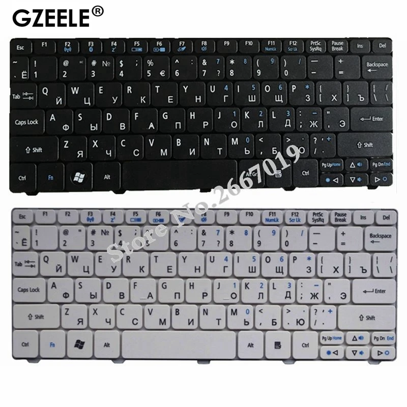 

GZEELE Keyboard for Acer Aspire One D255 D255E D257 AOD257 D260 D270 AOD260 AO521 AO532 AO533 532 532H 521 533 RU RUSSIAN