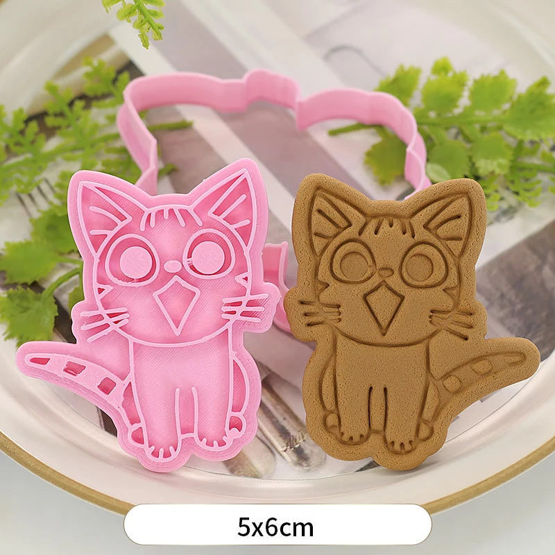 3d Biscuit Mould Cartoon Cat Claw Cat Shape Plastic Cookie Mold Diy Household Baking Cookie Press Baking Utensils Cookie Mold