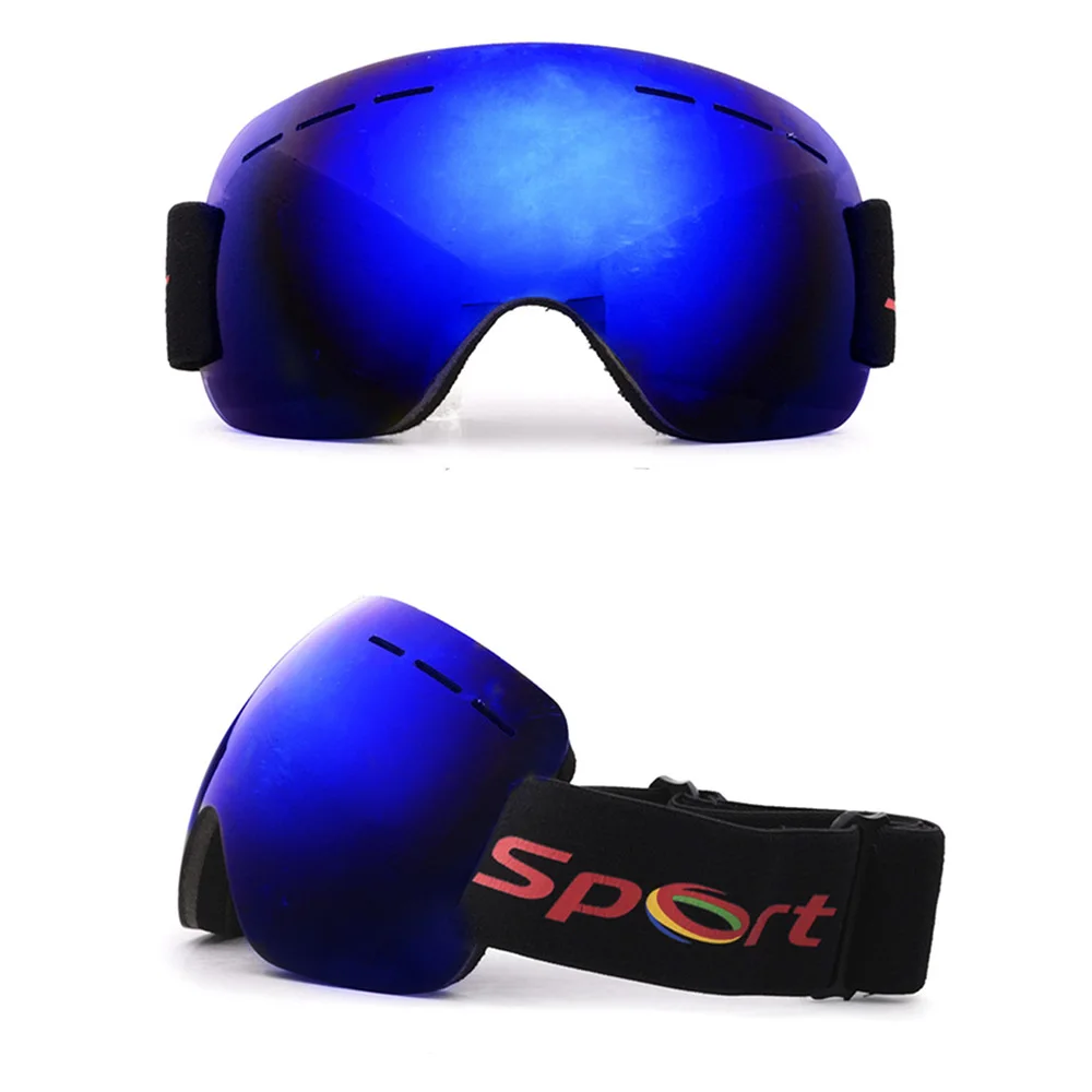 Outdoor Sports UV400 Skiing Goggles One Layers Anti-fog Big Vision Mask Glasses Snow Snowboard Goggles for  Men Women