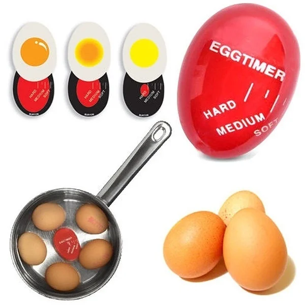 Kitchen Egg Timer Perfect Boiled Egg Indicator Soft-Boiled Display Egg Cooked Degree By Temperature Colour Changing Helper Timer