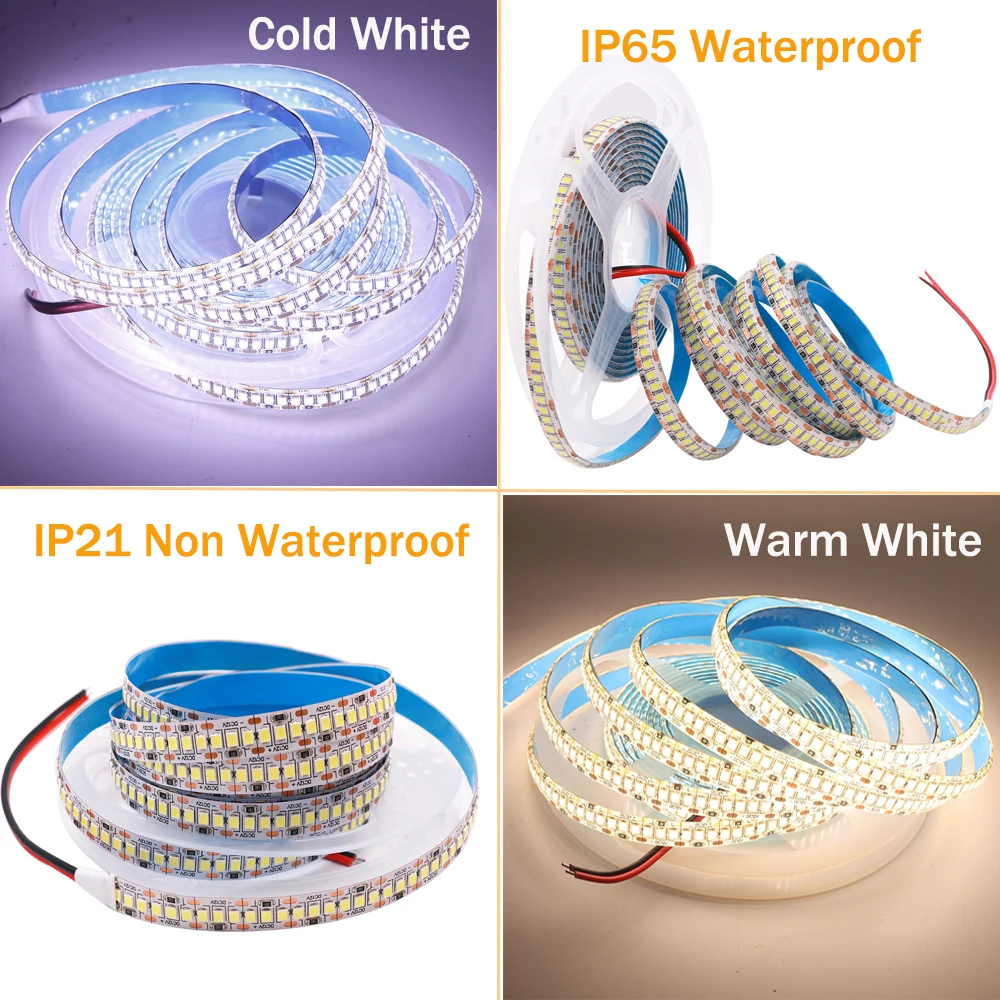 Led Strip Light 5M Flexible LED Tape 240 LEDs/M Waterproof LED Strip Ribbon for Home Decoration  LED DC12V 24V SMD2835