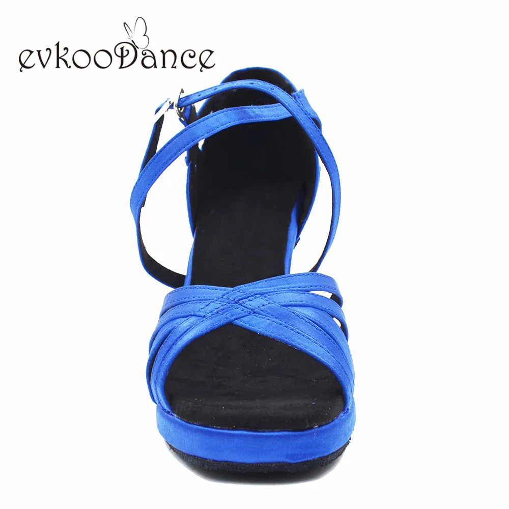 Evkoodance Dance Shoes Customsize 10cm heel height Size US 4-12 Zapatos De Baile blue Professional Evkoo-579