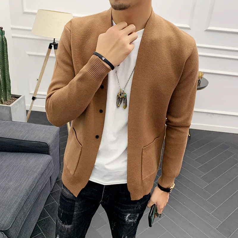 Мужская модная Корейская одежда, качественный кардиган других цветов, новинка 2020, четырехцветный свитер для мужчин, мужской свитер