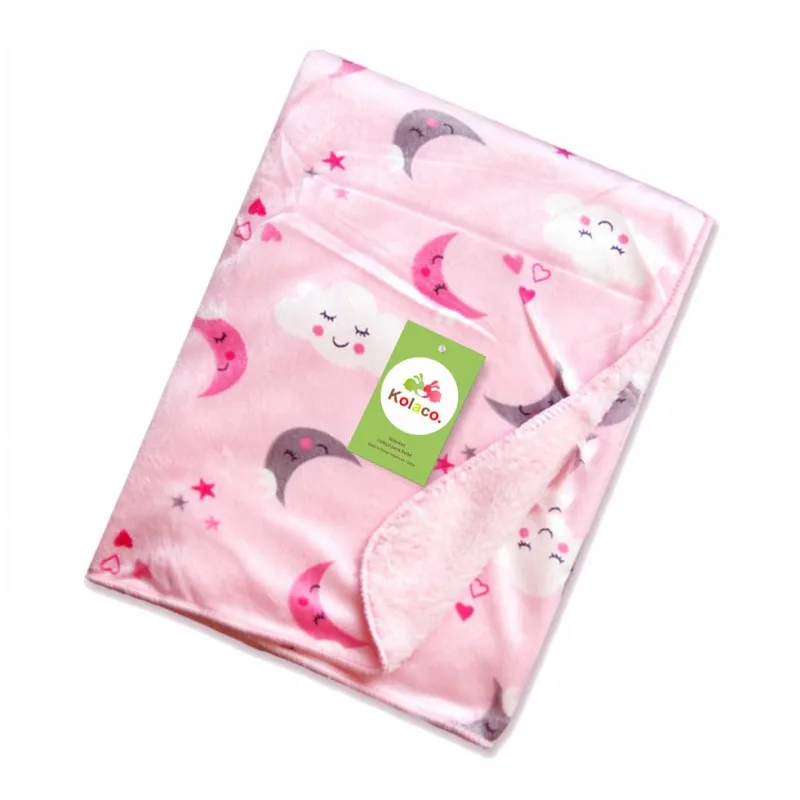 2024 New baby blanket printed and thickened double warm baby blanket short wool blanket 102*76cm