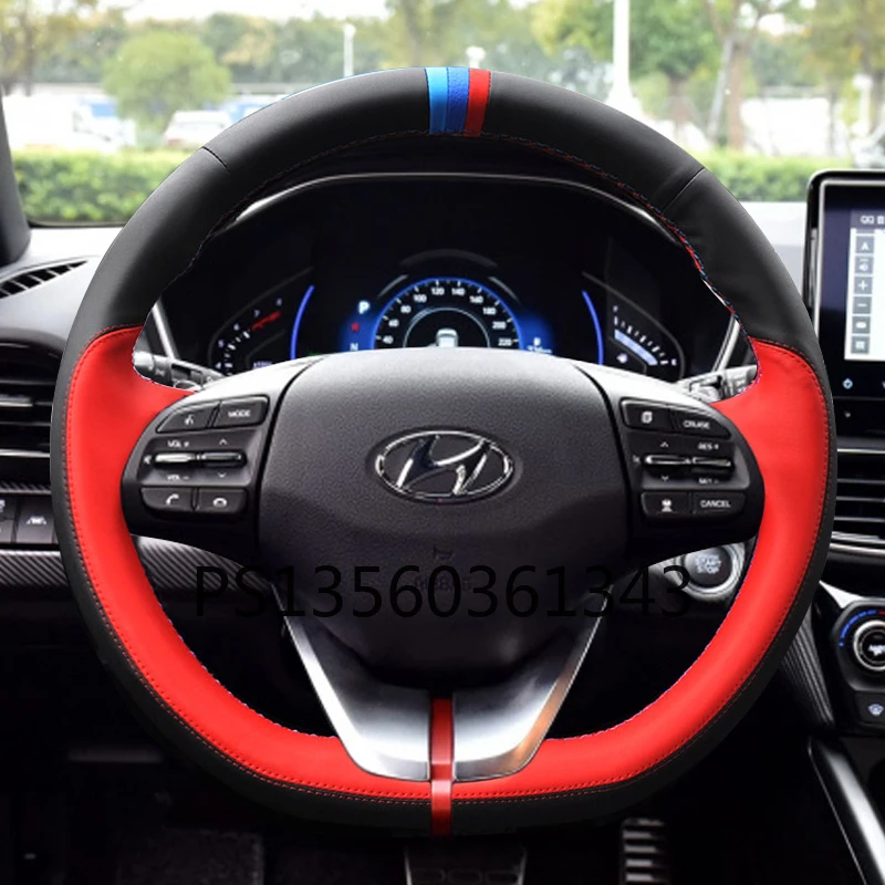 For HYUNDAI steering wheel cover LAFESTA Elantra ix35 ix25 SONATA celesta Tucson MISTRA leather hand-sewn grip cover