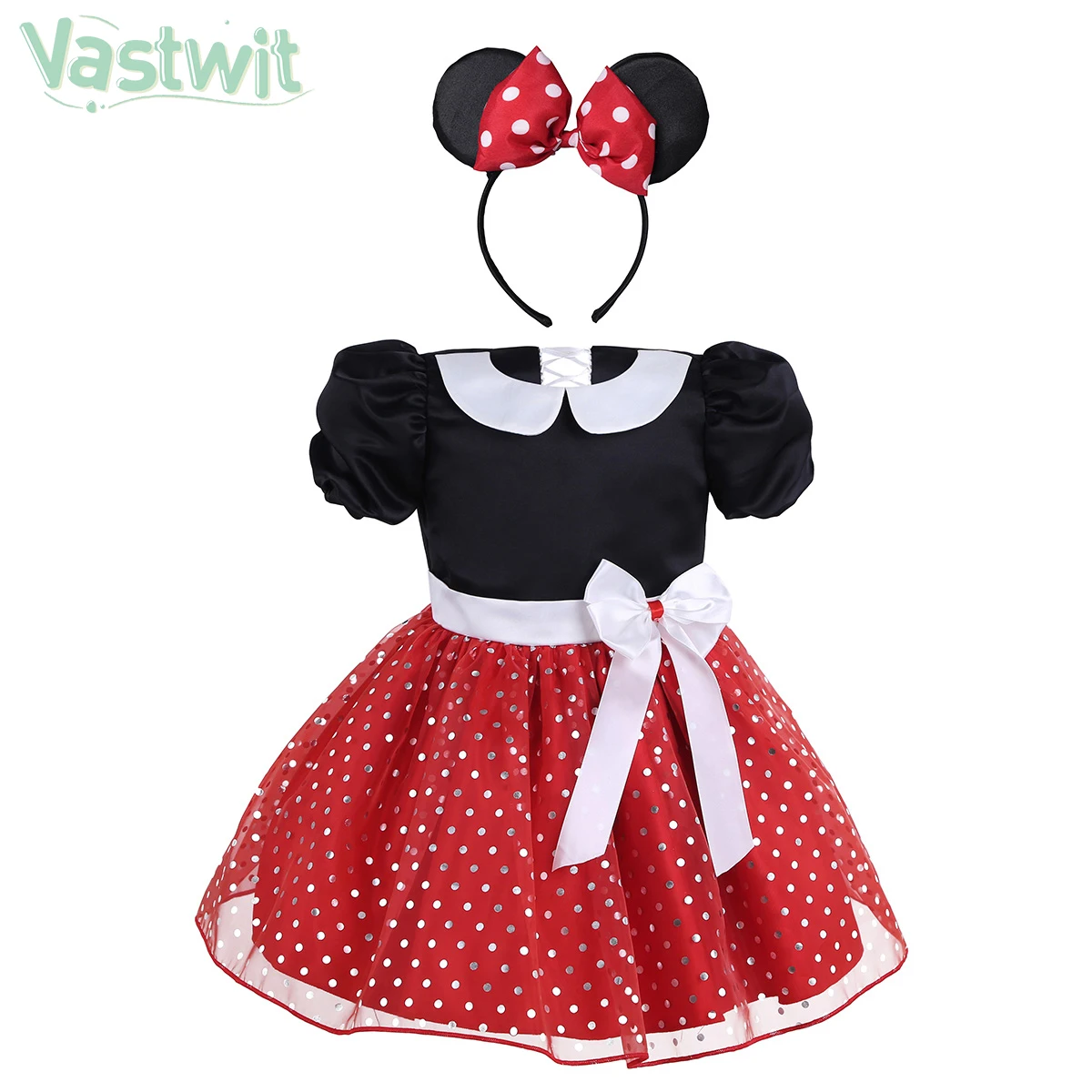 

Baby Girls Mini Mouse Dress Polka Dots Tutu Dress Summer Children Costumes Toddler Kids Halloween Cartoon Cosplay Party Dresses