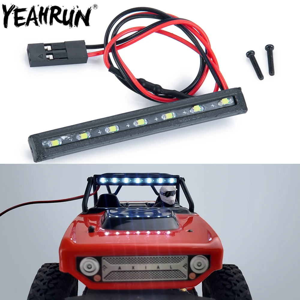 YEAHRUN RC Car Roof Lamp 7 LED Light Bar Headlight For 1/24 Axial SCX24 90081 Deadbolt RC Crawler Decoration DIY Parts