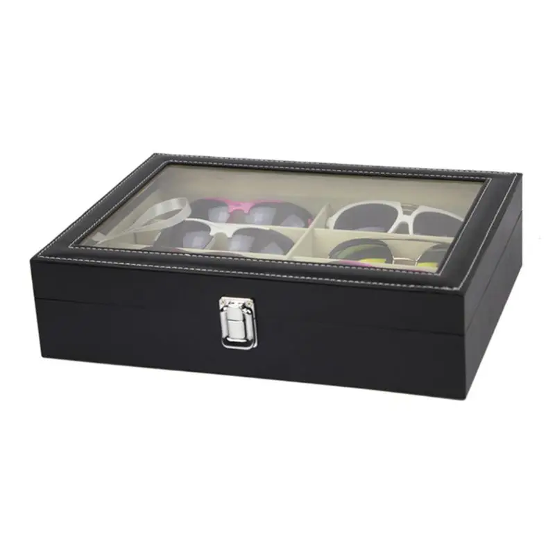 8 Slot Eyeglass Sunglasses Storage Box Men Women  Glasses Display Case Organizer Collect Boxes Transparent Durable