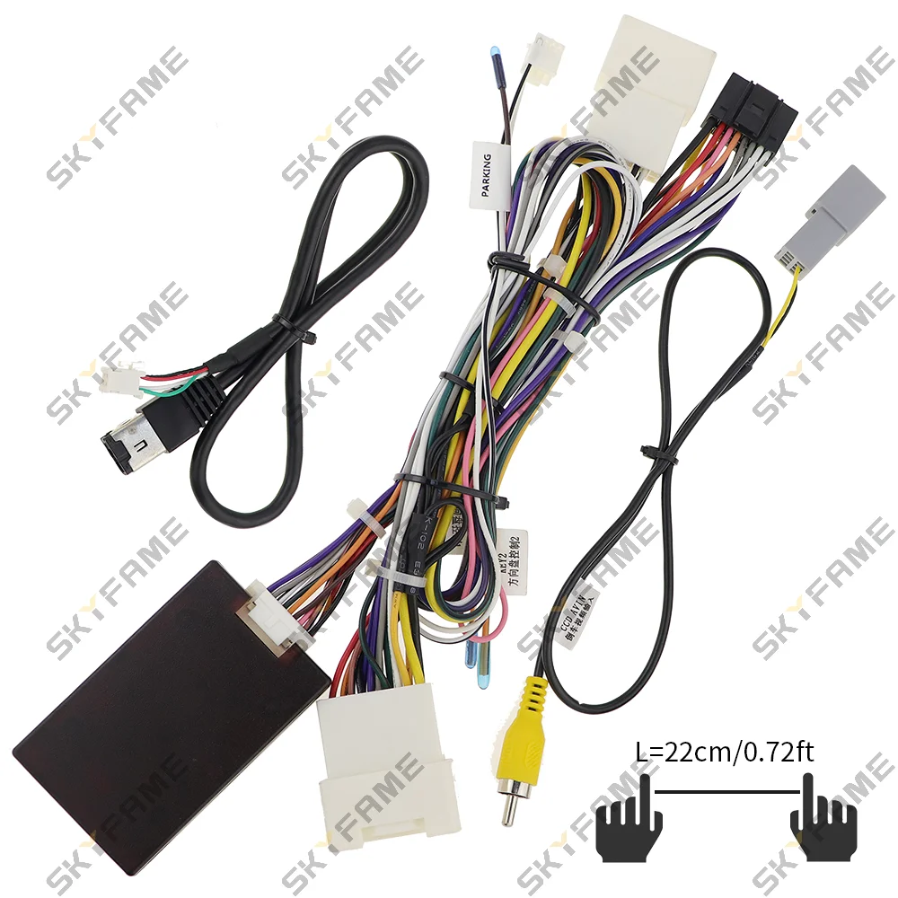 SKYFAME 16Pin سيارة الأسلاك تسخير محول Canbus صندوق فك أندرويد كابل الطاقة لميتسوبيشي الكسوف OD-SL-03 RZ-MB01
