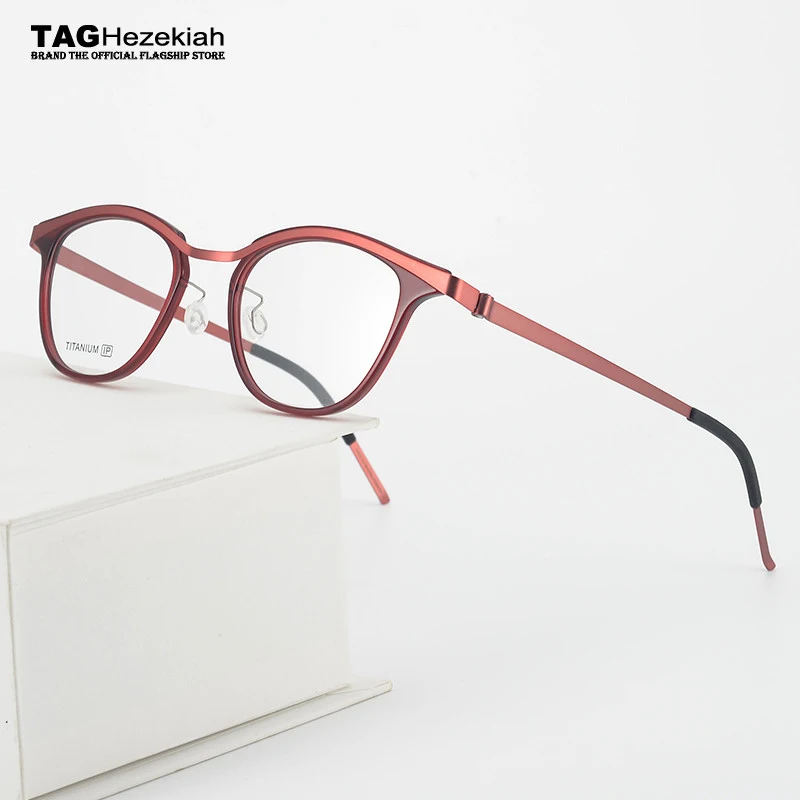 

9904 Brand titanium Glasses Frame women Retro 2024 designer eyeglasses frames for women myopia computer Denmark spectacle frames