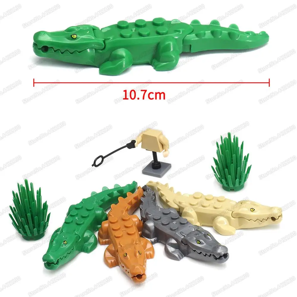 Animal Building Block Baby Crocodile Assembly Replacement Parts For Animal World Figures Friend Child Christmas Gifts Model Toys