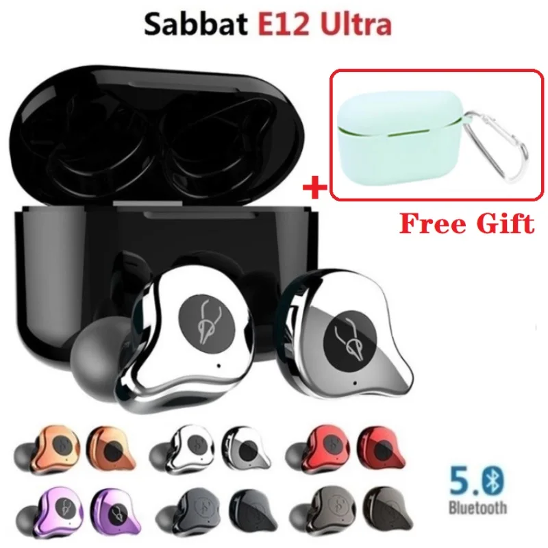 Sabbat E12 Ultra Bluetooth Earbuds 5.0 TWS Bluetooth Earphone Sports In-Ear Earbuds Waterproof Headset Wireless Charging pk G12