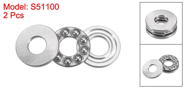 Uxcell 2pcs S51103 Thrust Ball Bearing 17mm Bore 30mm OD 9mm Thick Stainless Steel with Washers