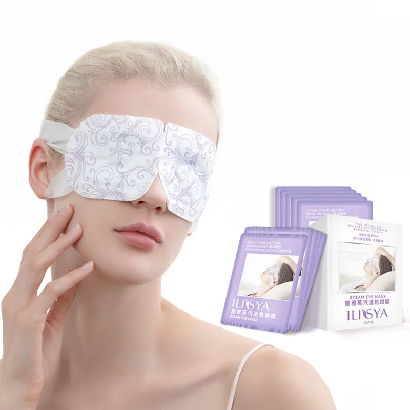 ILISYA Lavender Oil Essence Steam Warm Eye Mask for Dry Tired Eyes Dark Circle Eliminate Puffy Eyes 10PCS