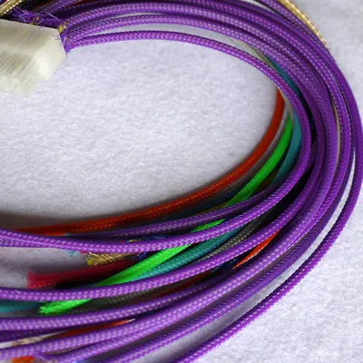 Purple PET Braided Wire Sleeve 3 4 6 8 10 25mm Tight High Density Insulated Cable Protection Expandable Single Color