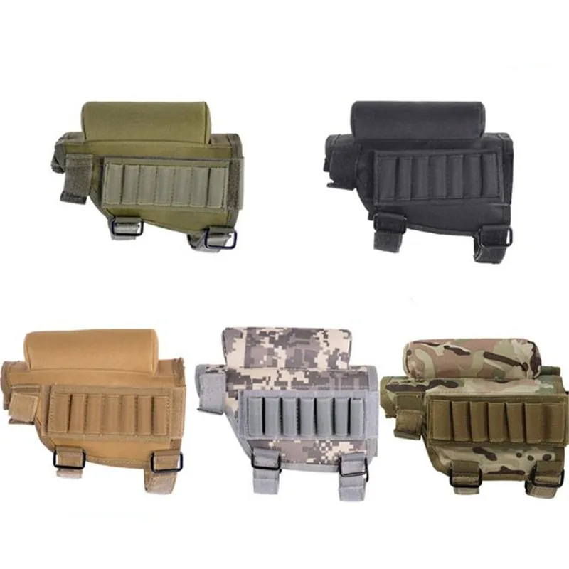 Tactical Rifle Cases Cheek Rest Riser Adjustable Cartridges Hunting Carrier Nylon PouchBullet Holder Bag Shell Buttstock Ammo