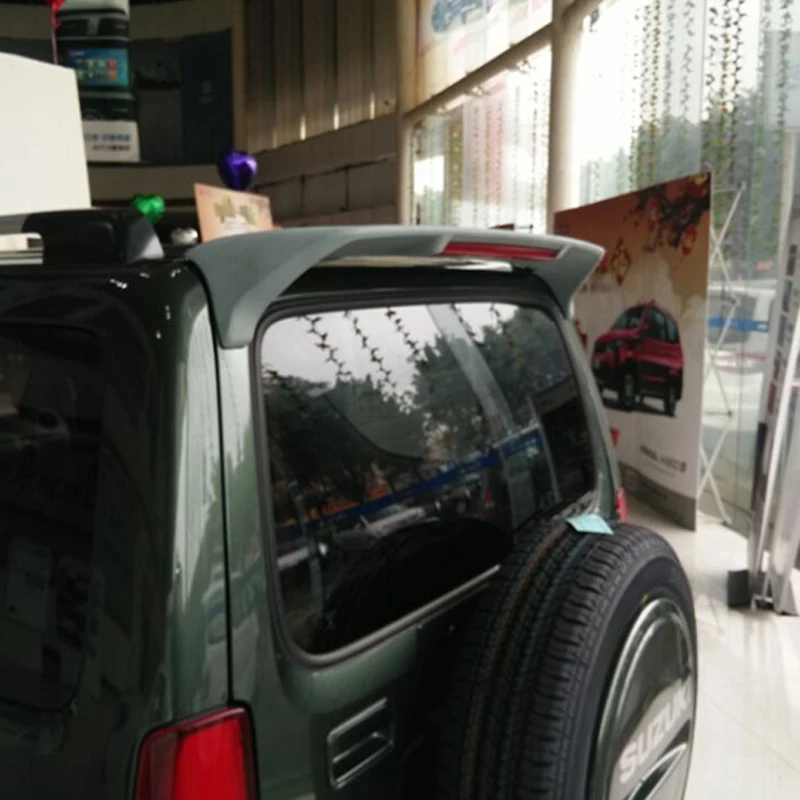 for Suzuki jimny spoiler with LED light High Quality ABS Material Car Rear Wing Spoiler Primer Color 2007-2016
