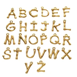 Branches Design Stainless Steel 26 Alphabet Initial Letters Charms Pendants For Jewelry Making Handmade Accessories