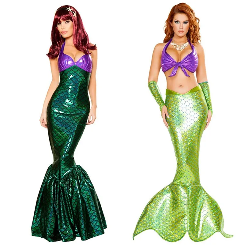 Disfraz de la Sirenita Ariel para mujer, disfraz Sexy de Anime para Halloween, vestido de fantasía para Cosplay