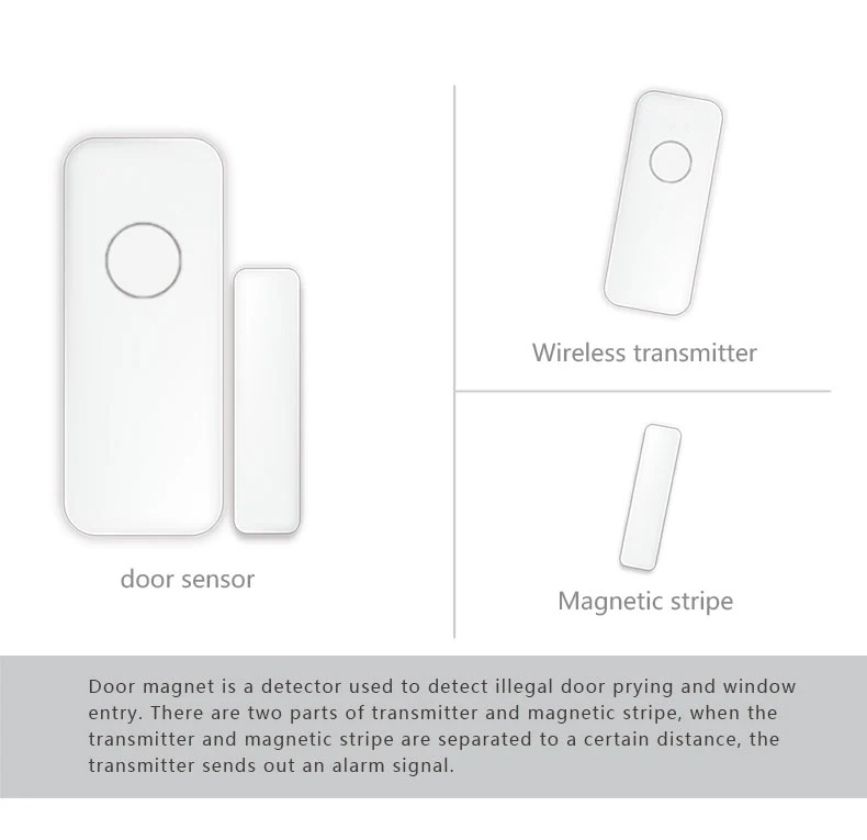 433MHz Door Detector Wireless Home for Alarm System Alerts Window Sensor