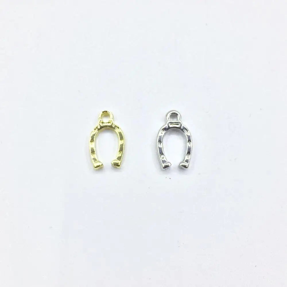 Eruifa 20pcs 7*10mm Horseshoe Plated Zinc Alloy Charms Pendant Jewelry DIY Necklace Bracelet Earrings 2 Colors