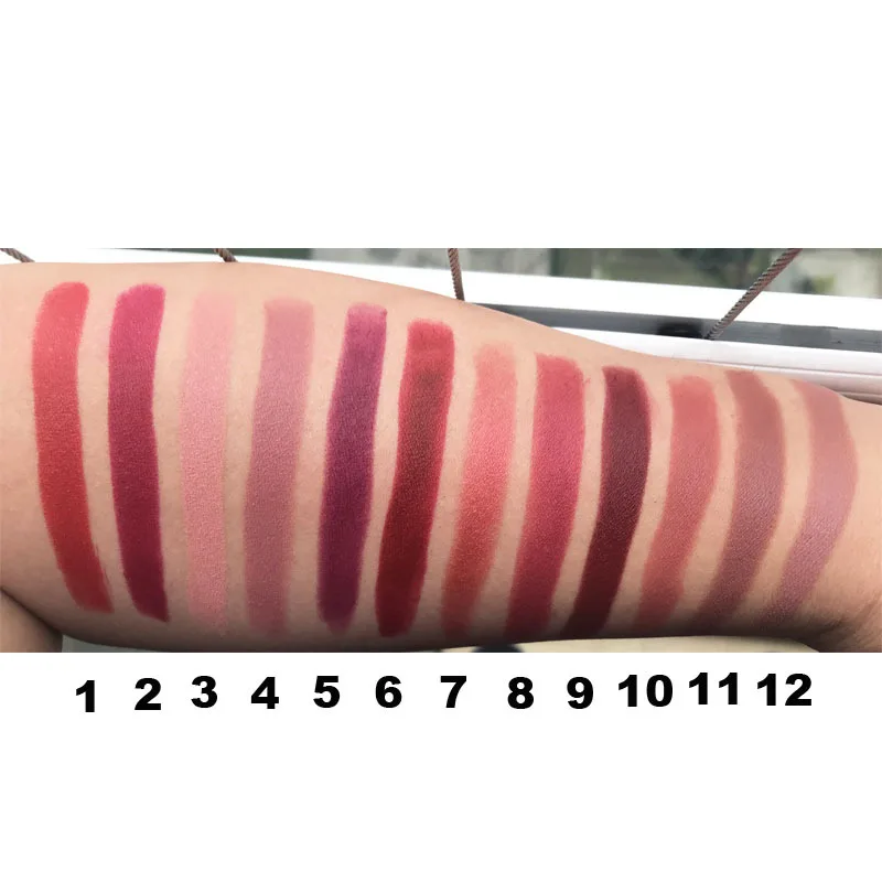 DNM brand double-ended waterproof matte velvet lipstick red pencil matte lipstick makeup 12 colors cosmetic lip liner tool TSLM1