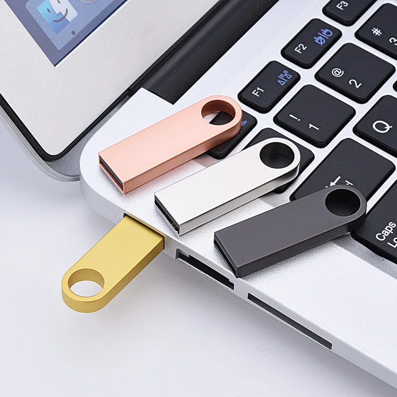 Top quality Metal USB flash drive 2.0 Pen Drive 8GB 16GB 32GB Memory Stick pendrive 128gb 256gb Free type c or micro adapter