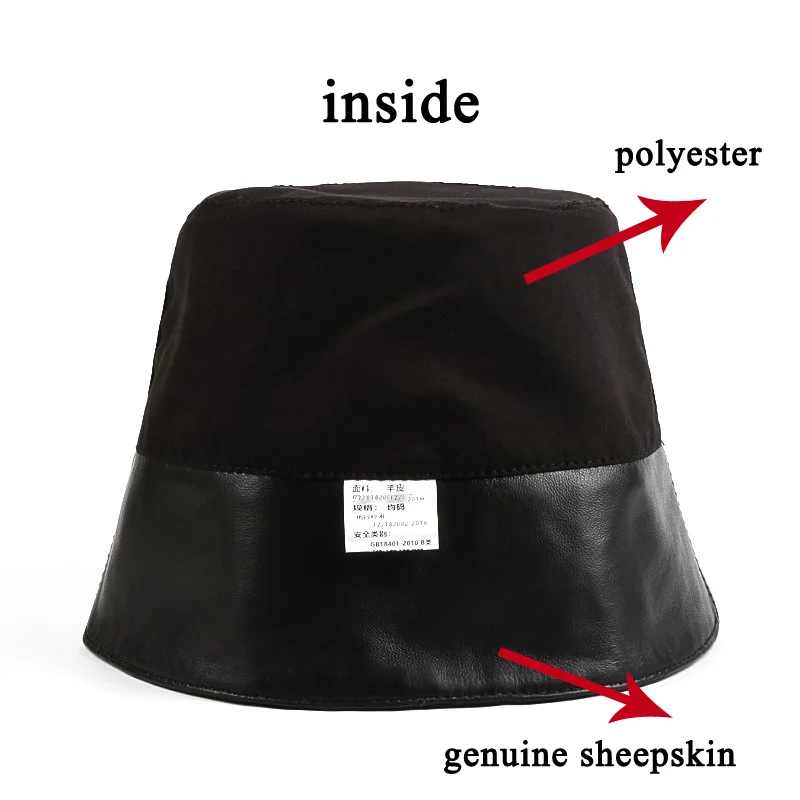 Japanese Niche Designer Retro Genuine Leather Women Bucket Hat Lady Candy Color Fisherman Gorro Man Cover Face Street Basin Cap