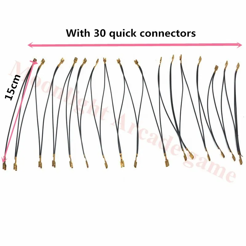 20Pcs Ground Wire Insulated Daisy Chain with 30x 4.8mm 187 Connectors for coin operated game machine accessory