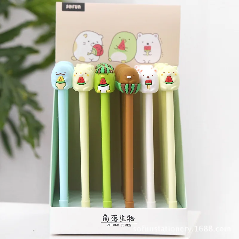 

36PCS Cartoon Gel Pen With Small Sprouts All Needle Water Pen Kawaii School Supplies StationeryGel Pens