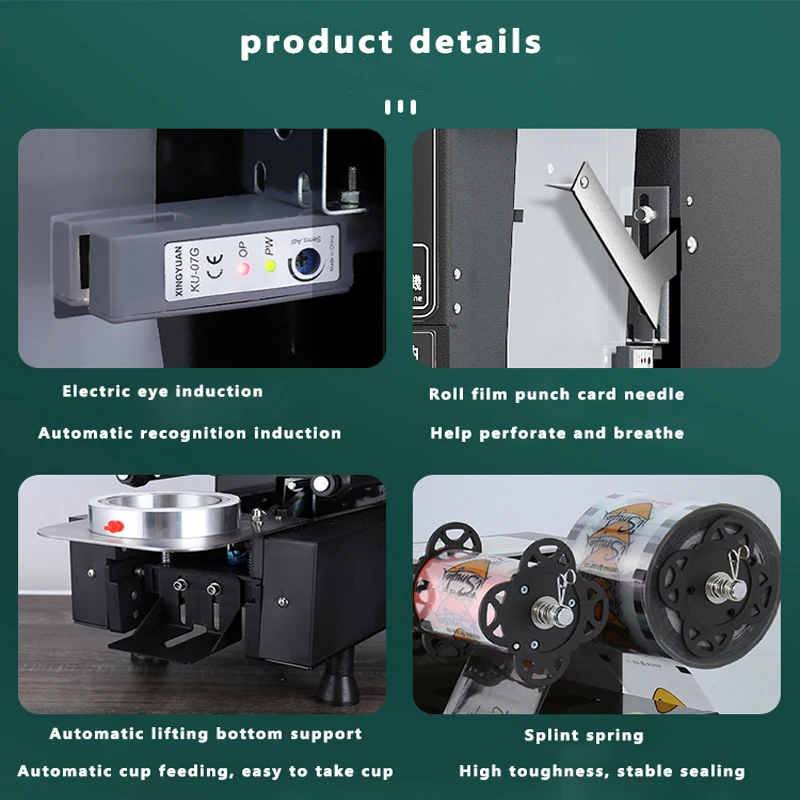 自動食品シール機,バブルティーカップ付きシーリングマシン,ミルクティーまたはコーヒーバー用