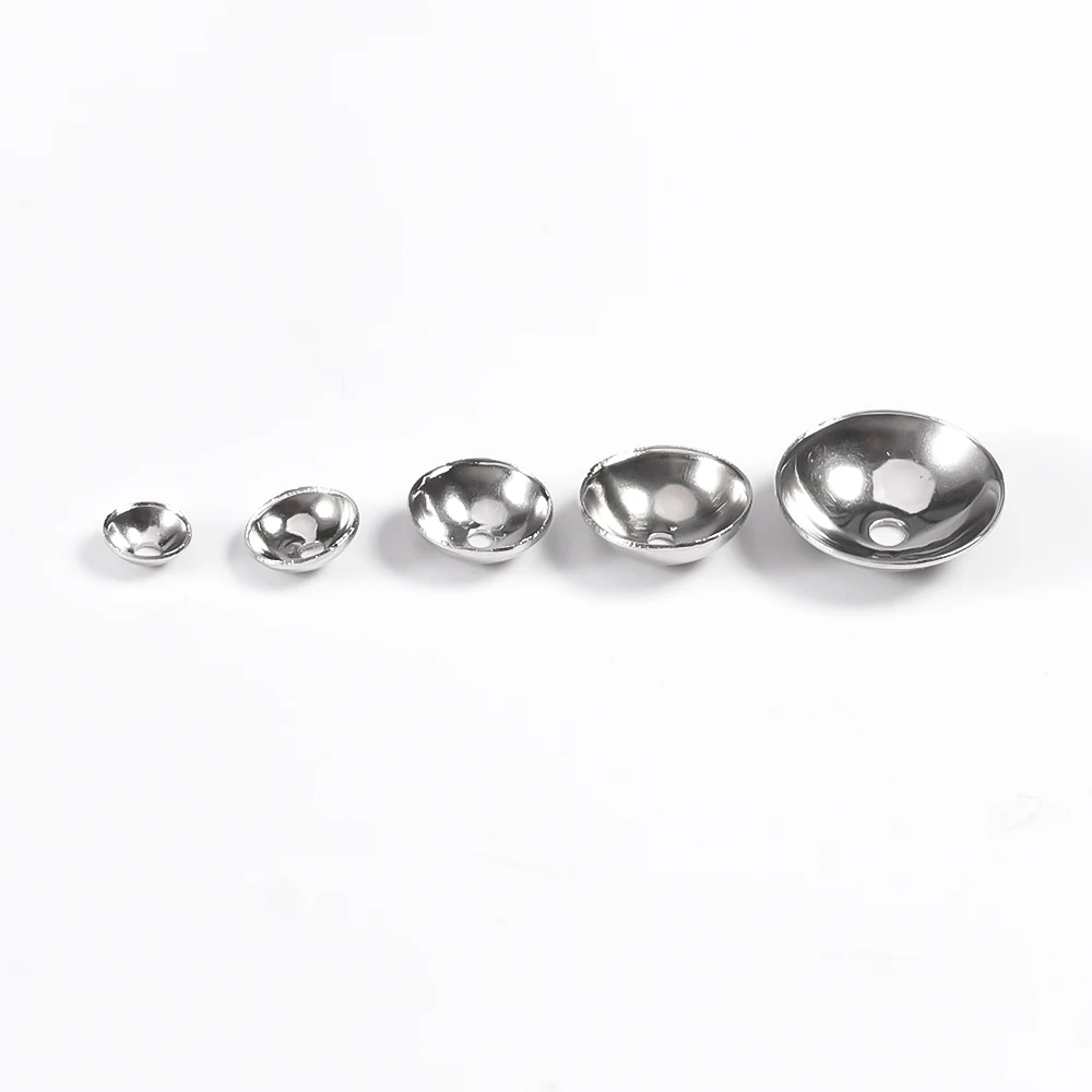 200 pieces Loose Spacer Bead Caps Stainless Steel Round Cone End Beads Cap 3/4/5/6/8mm Accessorie For DIY Jewelry Finding Making