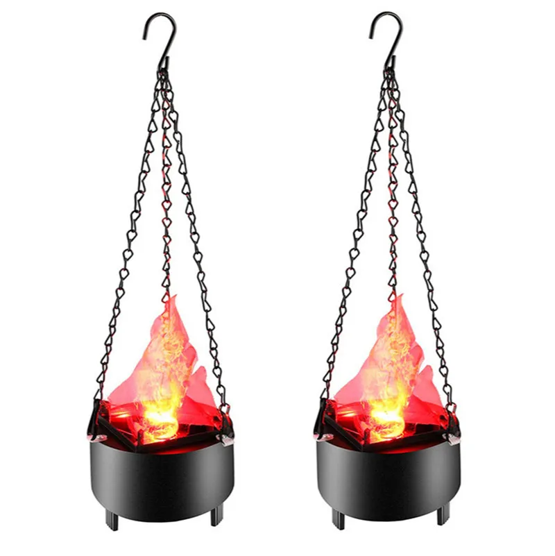 3D Dynamic Christmas Magic Bonfire Party LED Stage Light Hanging Flame Lights Simulation Electronic Fire Pit Lamp Halloween Prop