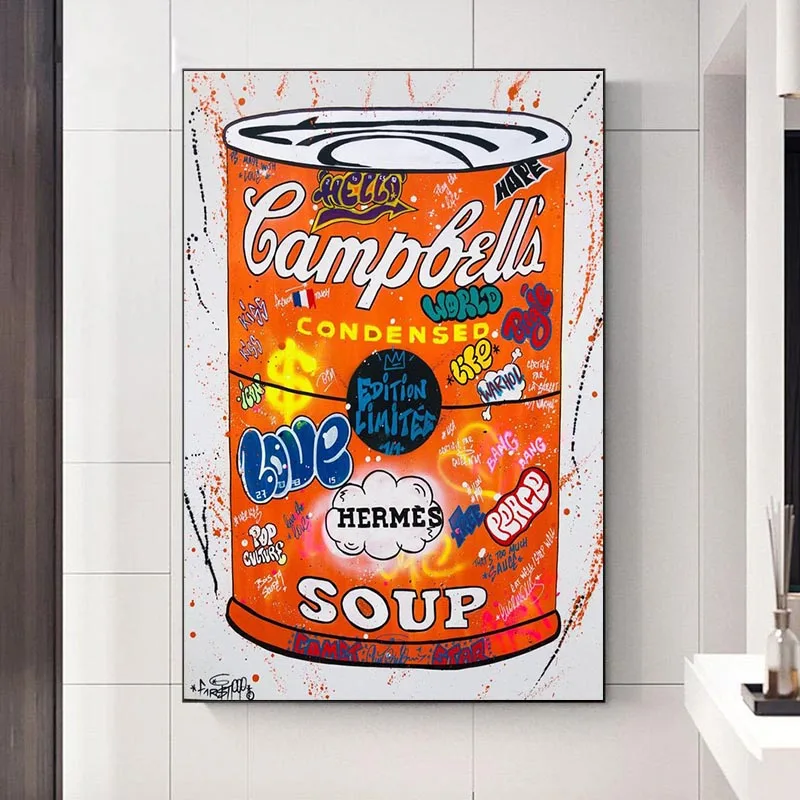 Modern Campbells Condensed SOUP Posters and Prints Canvas Painting Abstract Oil Painting Wall Pictures for Living Room Decor