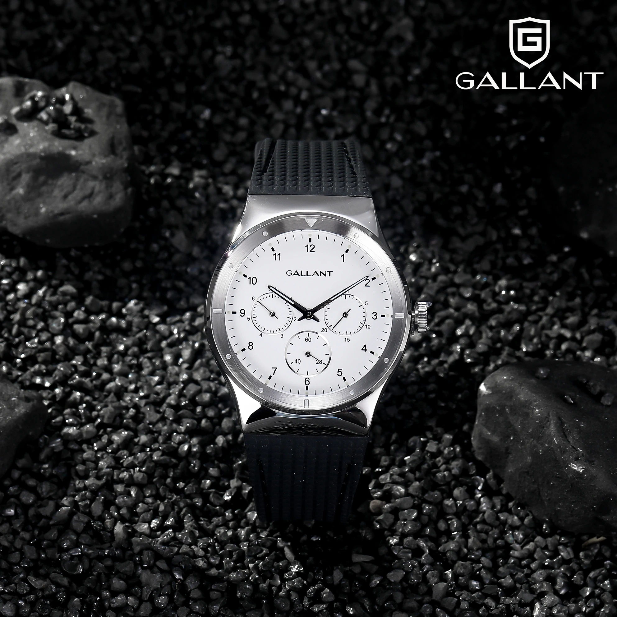 GALLANT Men\'s Watch Casual Elegance Watches for Men Stainless Steel Waterproof Calendar Multi Dial Wristwatch Reloj Hombre 40mm