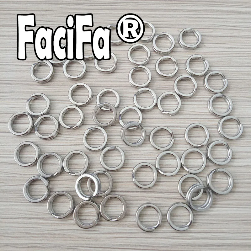 100 pcs Stainless Steel Fishing Split Ring Oval Split Double Ring Connector Fishing Accessories For Fishing Snap Lure Hook