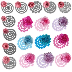 Various 3D Spiral Flowers Garland Metal Cutting Dies for DIY Scrapbooking Crafts Paper Cards Embossing Die Cuts 2021 New