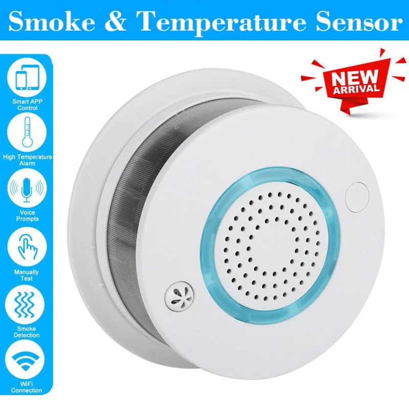 Temperatur Sensor WIFI Drahtlose Rauch Temperatur Detektor Alarm APP Fernbedienung Home Security Alarm System