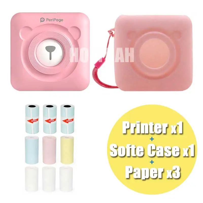 

Peripage A6 MIni Photo Printer Portable Thermal Pocket Printer Inkless 203dpi Wireless Bluetooth PC IOS Android Soft Case