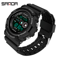 SANDA Top Brand Luxury Sport Digital Watch Men Fashion Waterproof Military Led Electronic Wrist Watch For Men Relogio Masculino