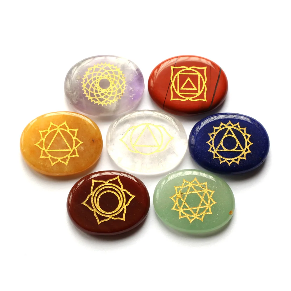 

7PCS/Set Fortune-telling Runes Divination Rune Stone Spiritual Stones Natural Crystal Runestones Stone for Meditation Decorative