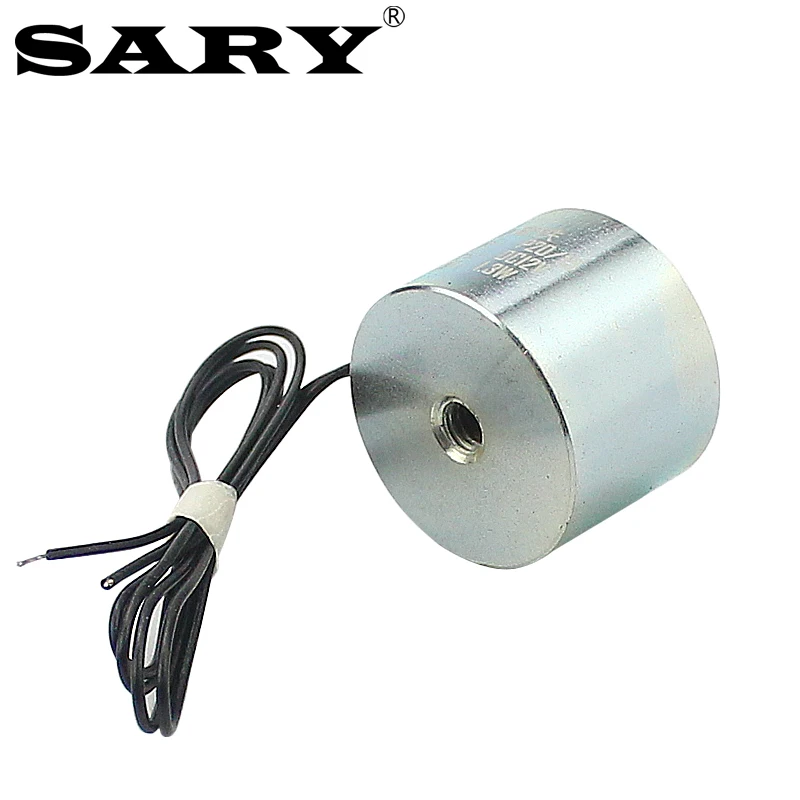 DC 12V round electromagnet 24V solenoid coil suction 2.5KG small solenoid magnet