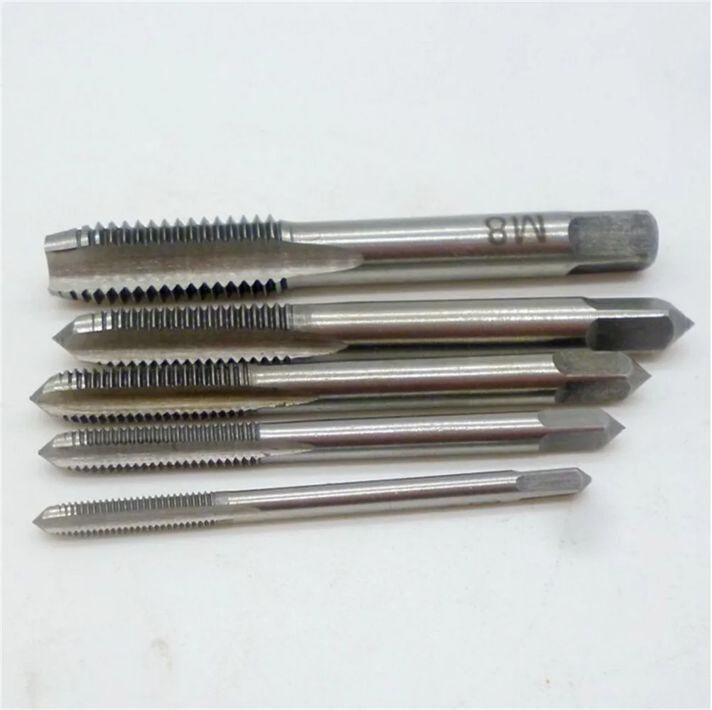 

New 5Pcs/Set Hand Tools M3 M4 M5 M6 M8 HSS Machine Straight Fluted Screw Thread Metric Plug Hand Tap Drill Set