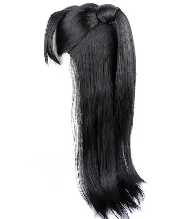 Ancient Chinese Knight Wig Ming Dynasty Samurai Men Long Black Hair Hanfu