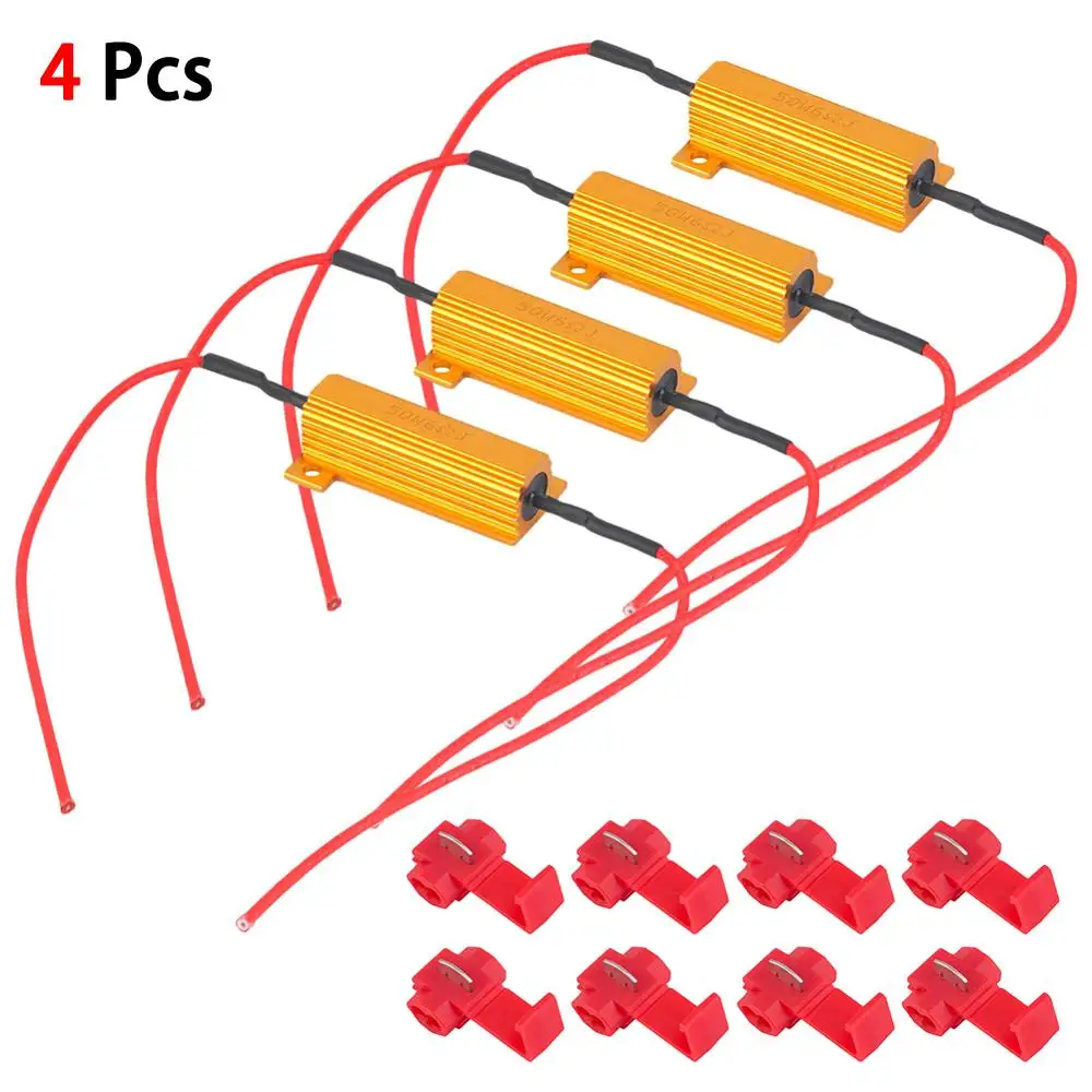 Hot Sale 50W 6ohm Load Resistors Fix LED Bulb Fast Hyper Flash Turn Signal Blink Error Code for 1157 3157 4156  7443 7444 T20