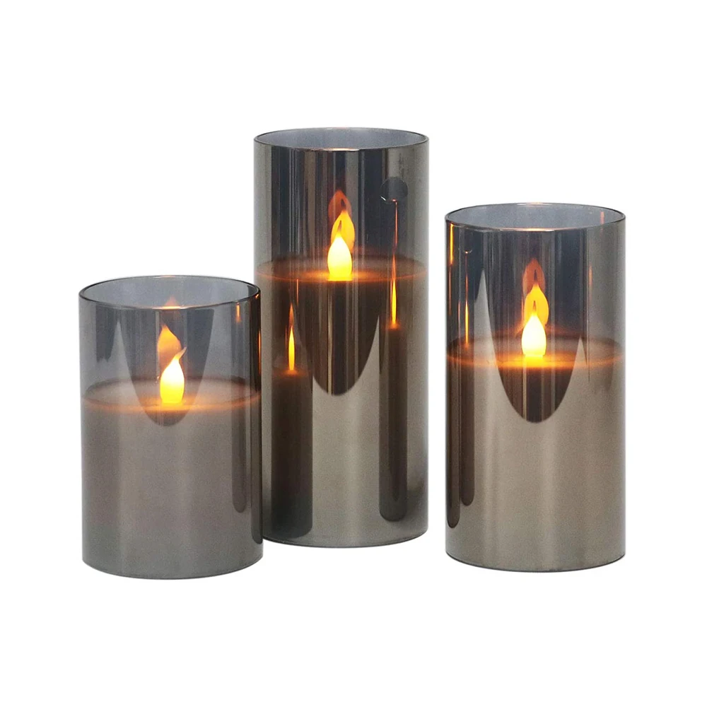 3pcs LED Candles Light Tealight Romantic Vintage Candles Lamp Electronic Votive Flameless Halloween Home Decoration Accessories