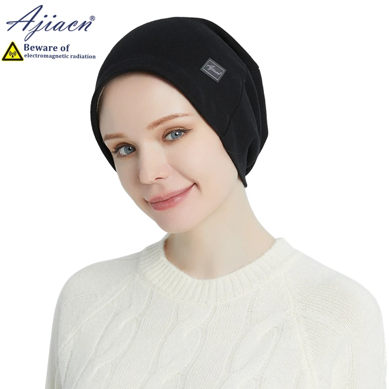 Genuine anti-radiation 100% silver fiber lining knitted hat monitoring room Electromagnetic radiation shielding knitted hat