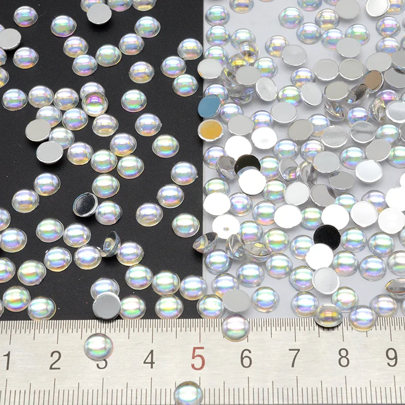 3/4/5/6/8mm DIY Clear AB pendant jewelry accessories Cabochon Domes Round Water droplets Wihout glue Beads