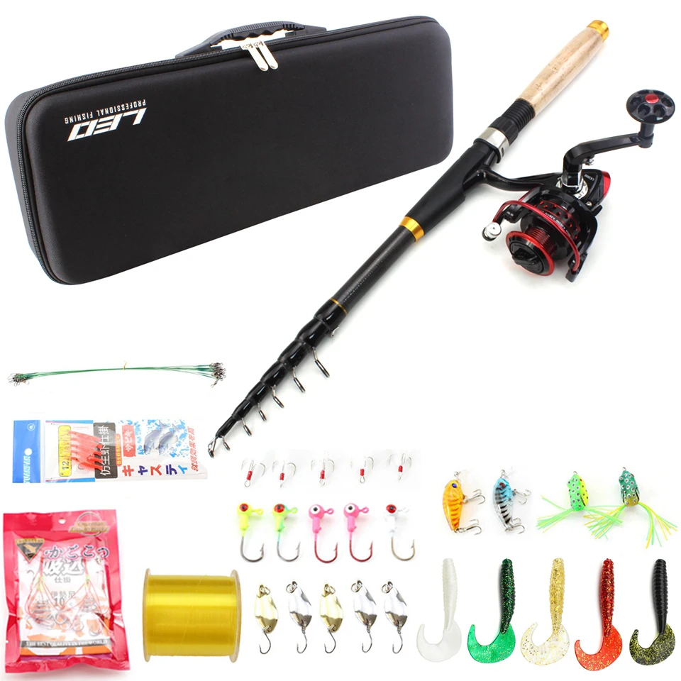 NEW 1.8m-3.0m Fishing Rod Reel Line Combo Full Kits Spinning Reel Pole Set with Carp Fishing Lures Fishing Float Hooks Tackle