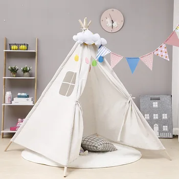 Children&#x27;s tent toy tent for kids portable Tipi Infantil House Cabana kids tent decoration carpet LED lights